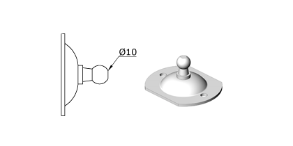 Technical drawing - Endfitting - Brackets ball Technical drawing - Endfitting - Brackets ball