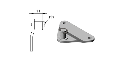 Technical drawing - Endfitting - Brackets mandrel Technical drawing - Endfitting - Brackets mandrel