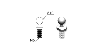 Technical drawing - Endfitting - Ballstud