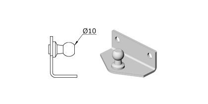 Technical drawing - Endfitting - Brackets ball Technical drawing - Endfitting - Brackets ball
