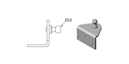 Technical drawing - Endfitting - Brackets ball Technical drawing - Endfitting - Brackets ball