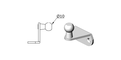 Technical drawing - Endfitting - Brackets ball