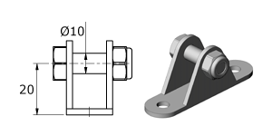 Technical drawing - Endfitting - Brackets mandrel Technical drawing - Endfitting - Brackets mandrel