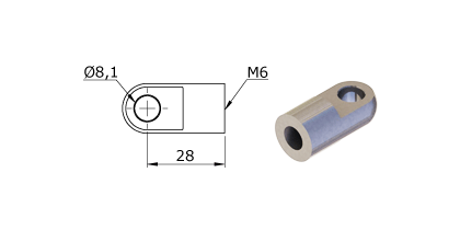Technical drawing - Endfitting - Eye Technical drawing - Endfitting - Eye